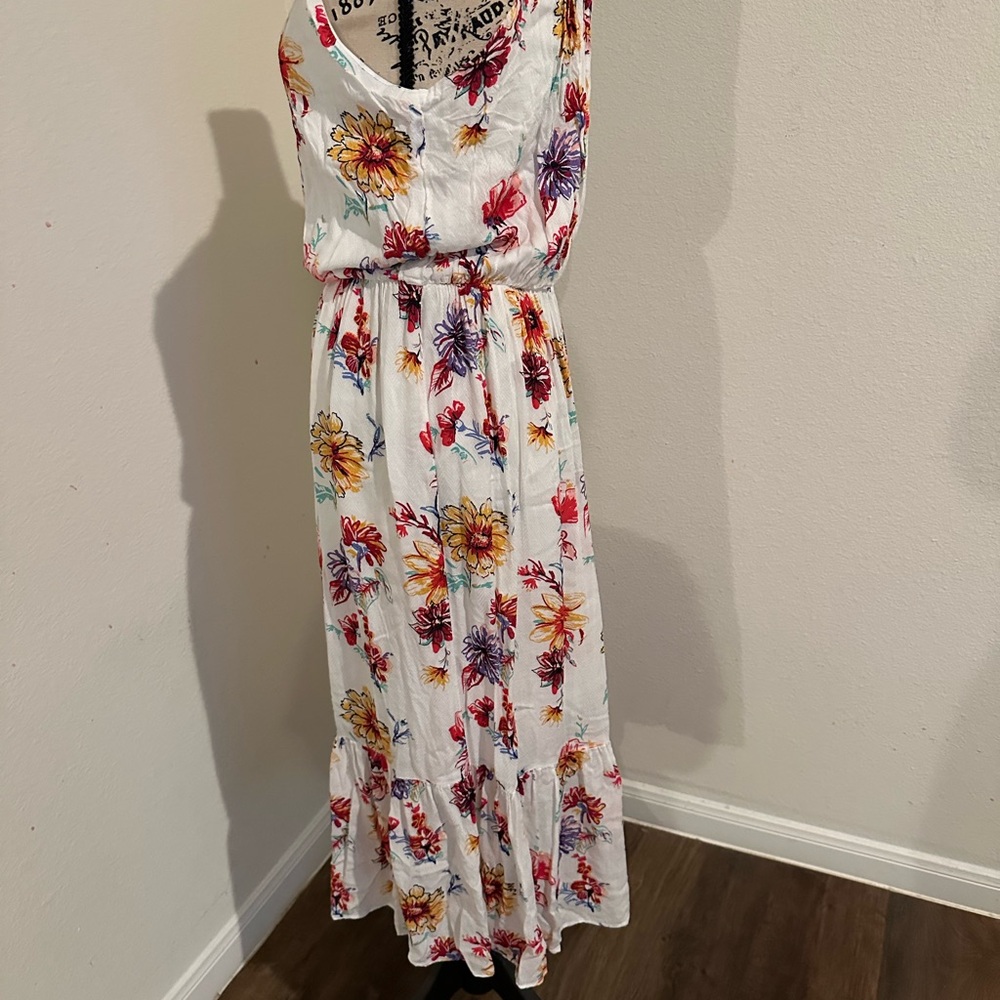 Stetson White Midi Dress with Red, Yellow & Purple Floral Print - Picture 2 of 4